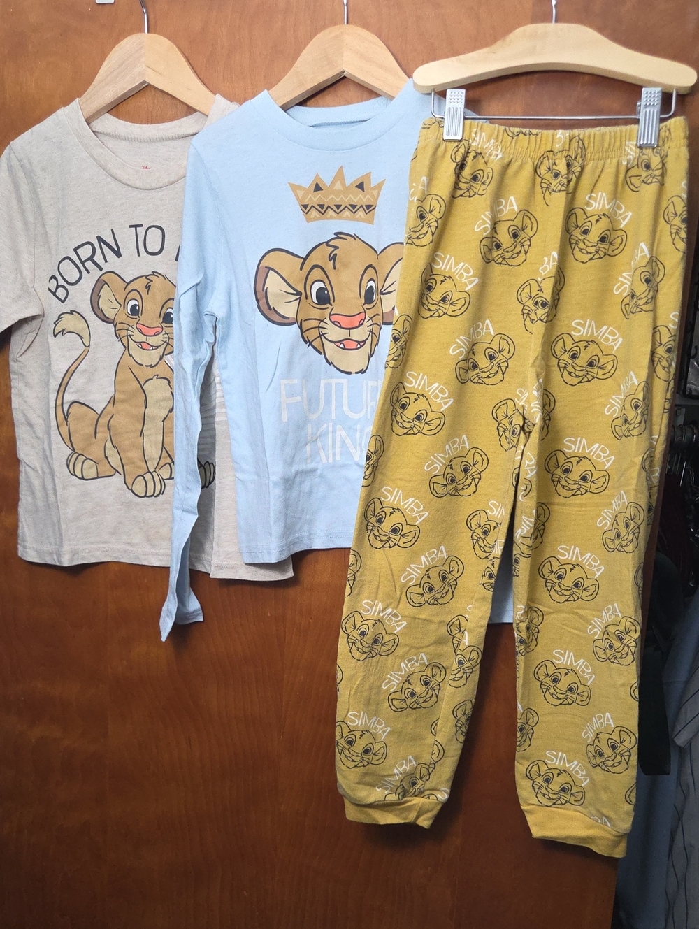Disney Lion King Pajama Tops & Pants Set - Light Blue, Beige & Mustard